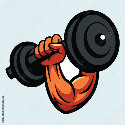 man lifting dumbbells in gym illustration