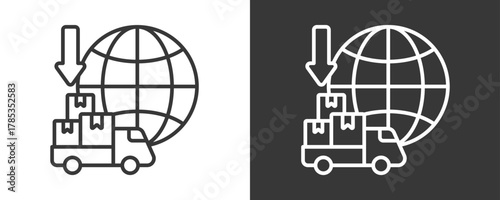 Import Icon Set Vector Collection Isolated In Black And White