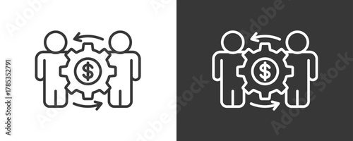 Business Management Icon Set Vector Collection Isolated In Black And White