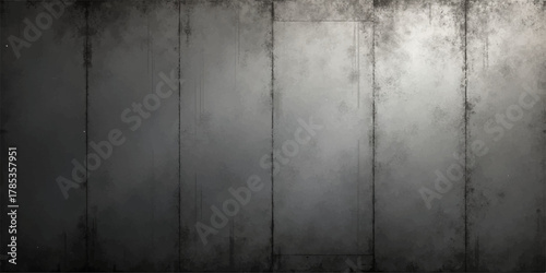 Dark, aged grunge metal wall texture with rough, vintage concrete and steel surface backdrop