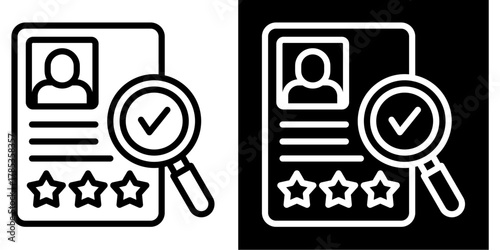 Account Review  Icon Set White Style Collection