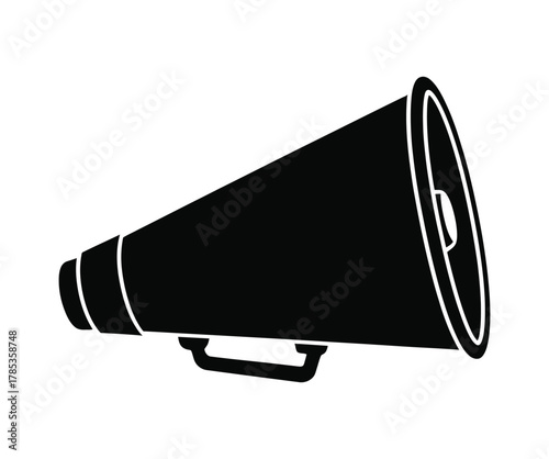 Loudspeaker Megaphone Icon - Announcement, Voice, and Public Communication Vector Silhouette