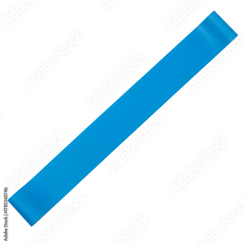 Free Download Bright blue flat resistance band for fitness, exercise, and strength training equipment. isolated on transparent background - GFXLoad