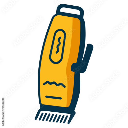 Electric razor hairdressing tool flat color vector illustration template design