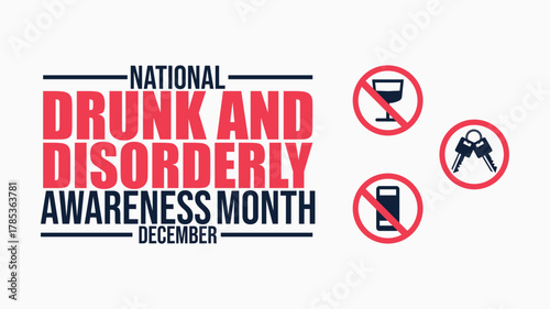 National Drunk and Disorderly Awareness Month Safety Illustration design templet