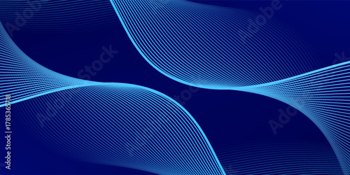 Smooth flow of wavy shape with gradient vector abstract background, dark blue design curve line energy motion, relaxing music sound or technology. abstract wavy line.