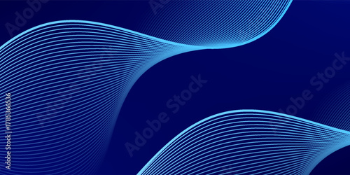 Smooth flow of wavy shape with gradient vector abstract background, dark blue design curve line energy motion, relaxing music sound or technology. abstract wavy line.