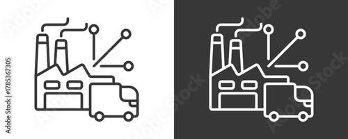 Distribution Icon Set Vector Collection Isolated In Black And White