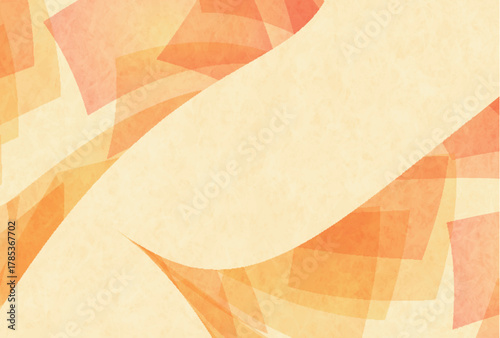 オレンジ　和柄　幾何学　模様　背景