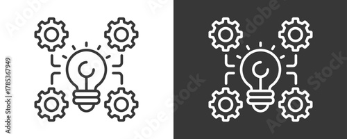 Implementation Icon Set Vector Collection Isolated In Black And White