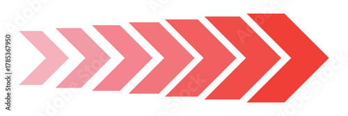 Abstract orange red thin gradient arrows vector icon representing direction progress speed movement navigation technology fast modern design chevron layout digital interface transition isolated. EPS10