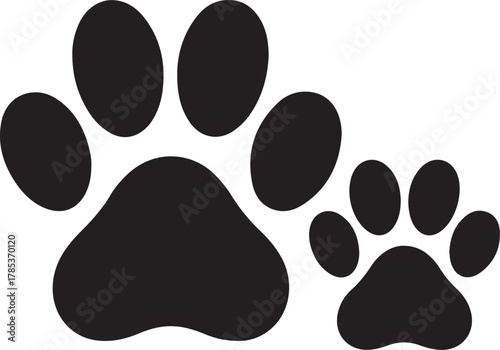 Dog or cat paw print flat icon