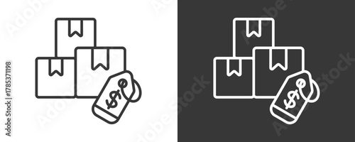 Labeling Icon Set Vector Collection Isolated In Black And White