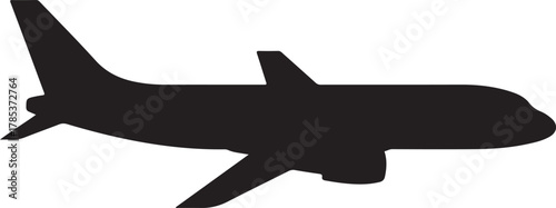 Airplane passenger travel silhouette icon. Aeroplane vector icon aircraft isolated symbol shape