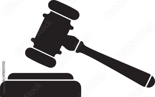 Judge hammer silhouette vector, Judge gavel icon black vector illustration