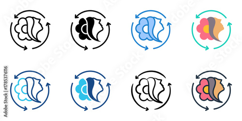 Skincare routine icon set multiple style collection 
