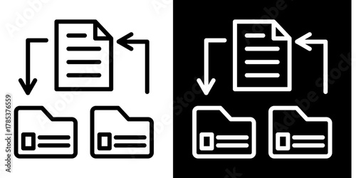 Data Migration  Icon Set White Style Collection
