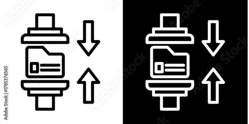 Data Compression  Icon Set White Style Collection
