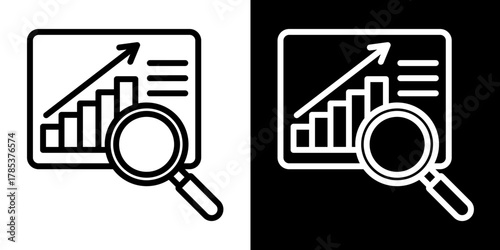 Data Analysis  Icon Set White Style Collection
