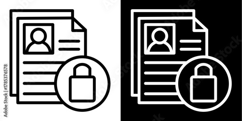Data Privacy  Icon Set White Style Collection
