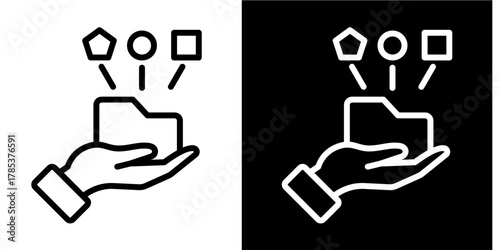 Data  Icon Set White Style Collection
