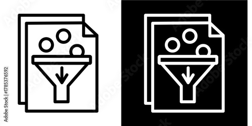 Data Filtering  Icon Set White Style Collection
