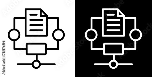 Algorithm  Icon Set White Style Collection
