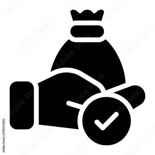 money bag glyph icon