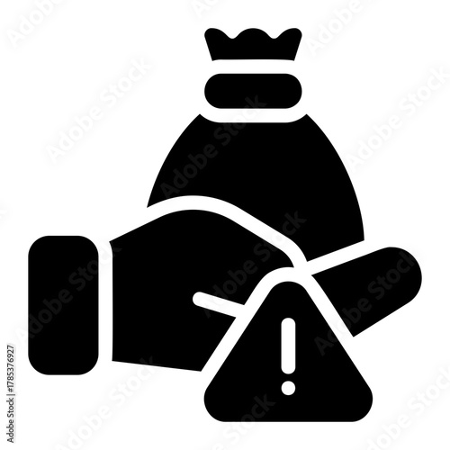 money bag glyph icon