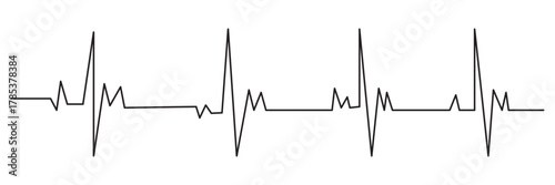 heart beat line. heart beat sinus rhythm line. Healthcare medical hospital logo. Vector illustration icon. Isolated on white background