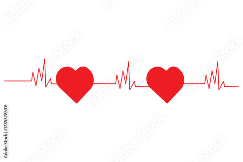 heart beat line. heart beat sinus rhythm line. Healthcare medical hospital logo. Vector illustration icon. Isolated on white background