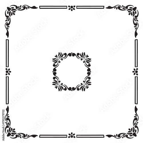 Vintage border frame deco vector art. Decorative design element set bundle