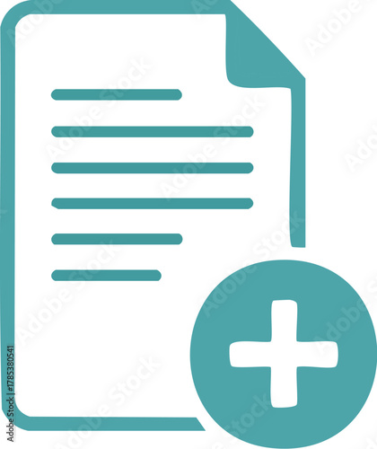 Adding Documents An Icon Illustrating the Addition of a New File or Document with Plus Symbol