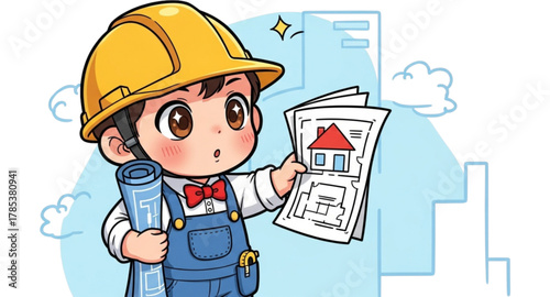 construction worker holding a clipboard