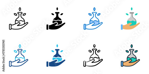 Massage oil icon set multiple style collection 
