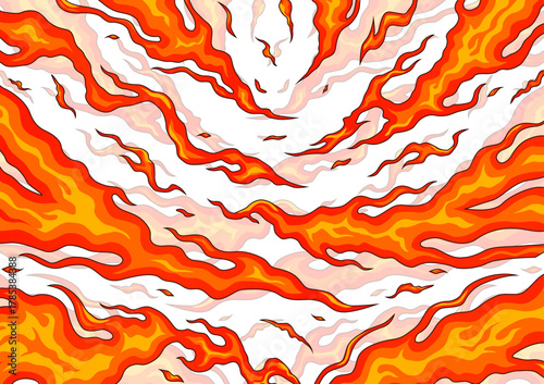 和風の炎の背景 集中線フレームベクター