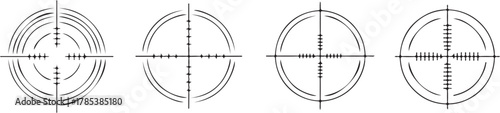 Crosshair reticle designs targeting precision aiming vector