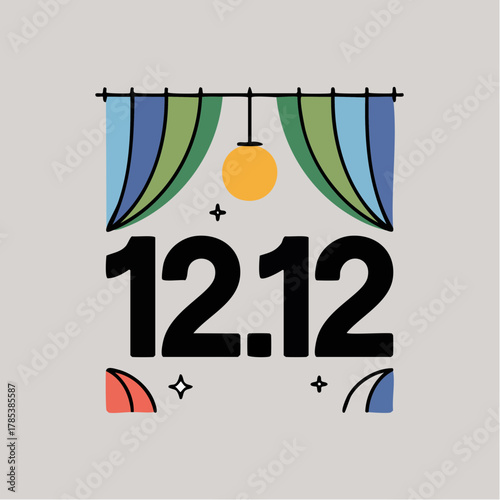 1212 Shopping Day Sale Event Graphic Illustration.