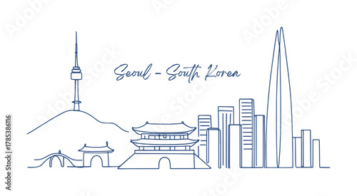 sketch drawing of seoul city - south korea (artwork 1)