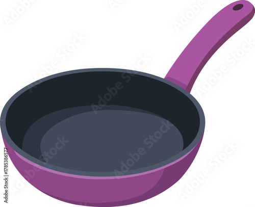 Vibrant purple frying pan with dark interior, perfect for modern kitchen cooking or culinary design projects.