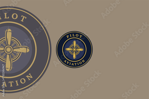 Pilot Aviation Logo on a Brown Background