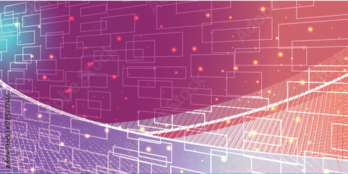 カラフル　テクノロジー　デジタル　模様　背景