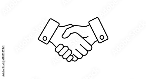 Formal collaboration hand gesture line art illustration for professional consensus