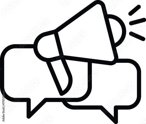 communicate web icon in outline style