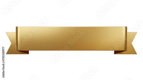Straight golden banner with reflective metallic shine