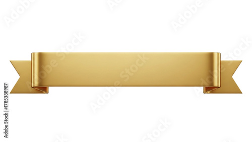 Flat gold banner ribbon for award or certificate design
