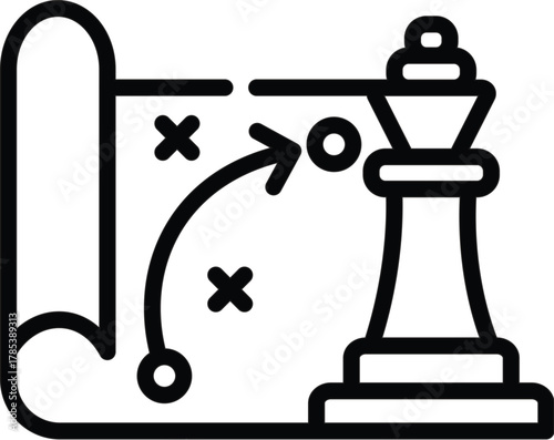 strategy web icon in outline style