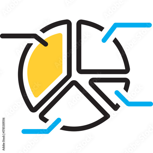 Vector multi color icon for Pie chart