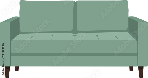 Stylish tufted sofa in a calming sage green offers modern comfort and chic living room design possibilities for any home decor project