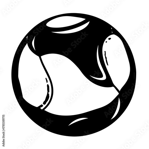 Black and White Illustration of a Globe with Continents and Oceans